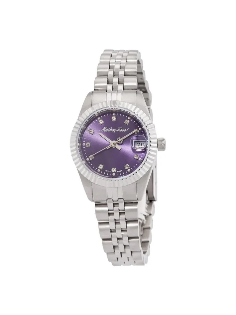 NWT Mathey-Tissot Mathy II Quartz Purple Dial Ladies Watch